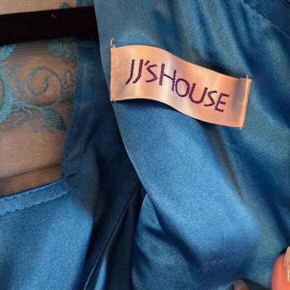 JJ's House Peacock Blue Reteo Style Dress Small 4/6 - Picture 3 of 8